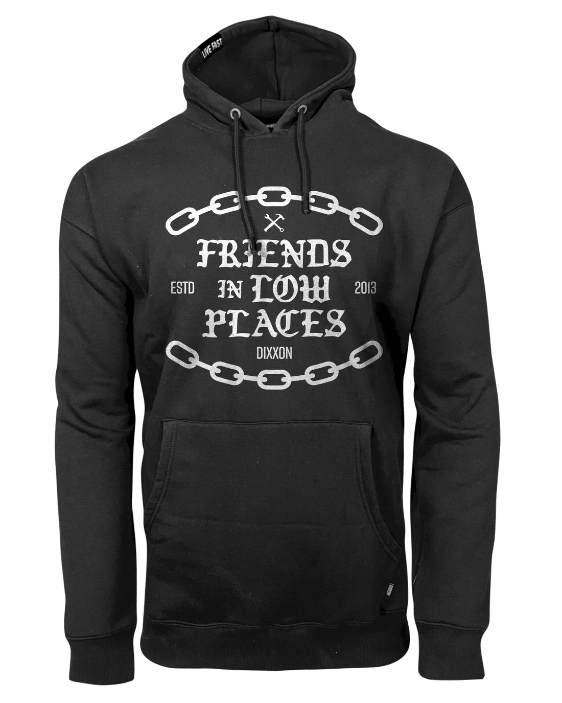White Friends in Low Places Pullover Hoodie - Black