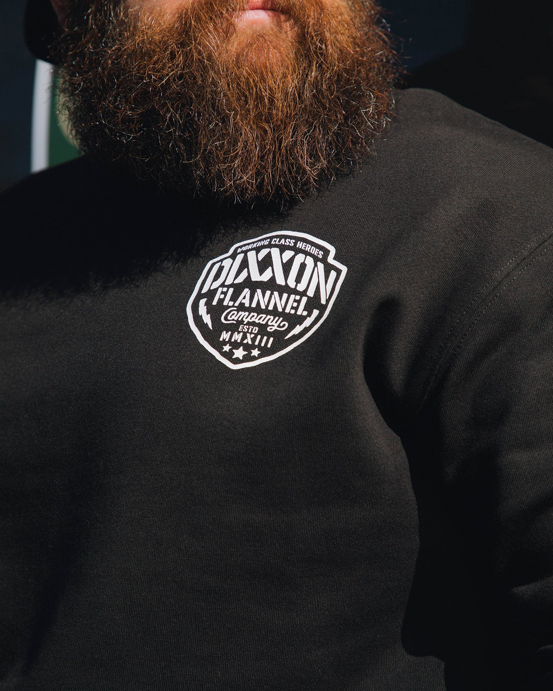 White Worn Badge Crewneck Sweatshirt - Black